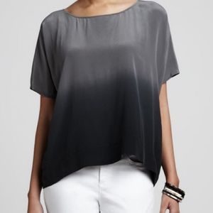 Eileen Fisher Silk Ombre Wedge 100% Silk Top Xs - image 1